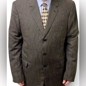 Brioni Millennio Men's Black Pinstripe Sportcoat Blazer 48L